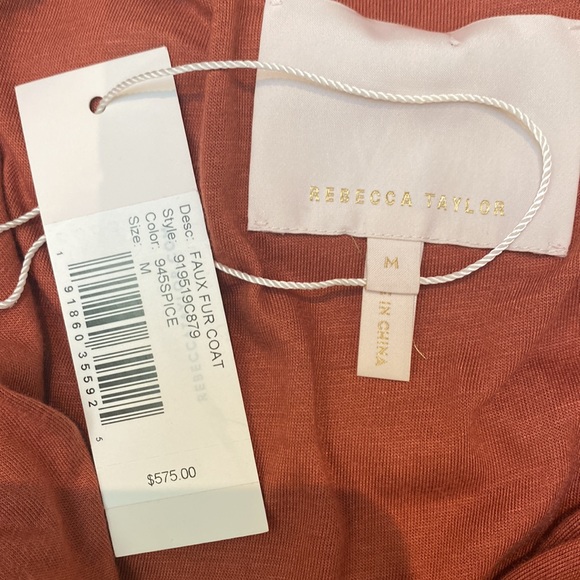 Rebecca Taylor Soft Spice Faux Fur Bomber Jacket - Medium - Picture 4 of 8